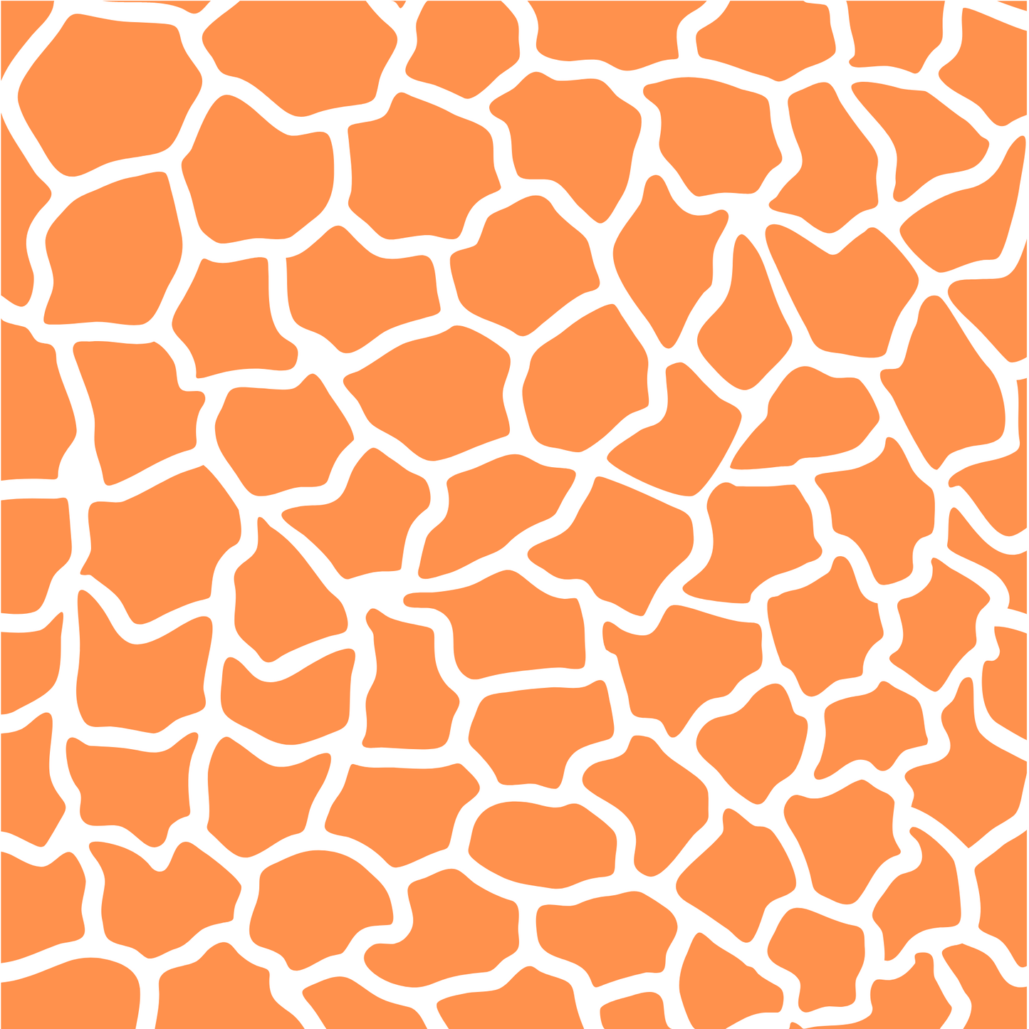 GIRAFFE-ORANGE AND WHITE-VINYL PATTERN 12 X 12