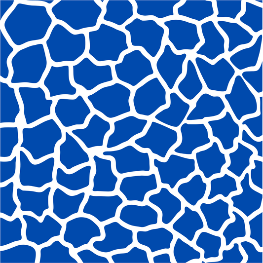 GIRAFFE- BLUE AND WHITE-VINYL PATTERN 12 X 12