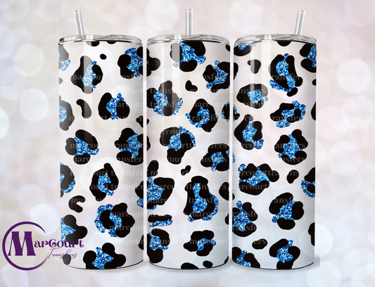 GLITTER LEOPARD BLUE-20 OZ-UV DTF CUP WRAP