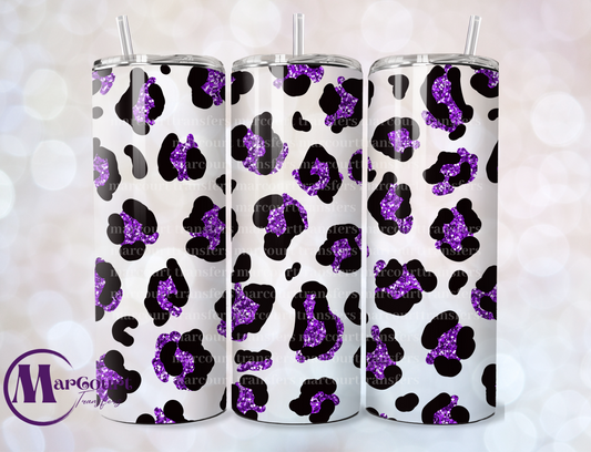 GLITTER LEOPARD PURPLE-20 OZ-UV DTF CUP WRAP