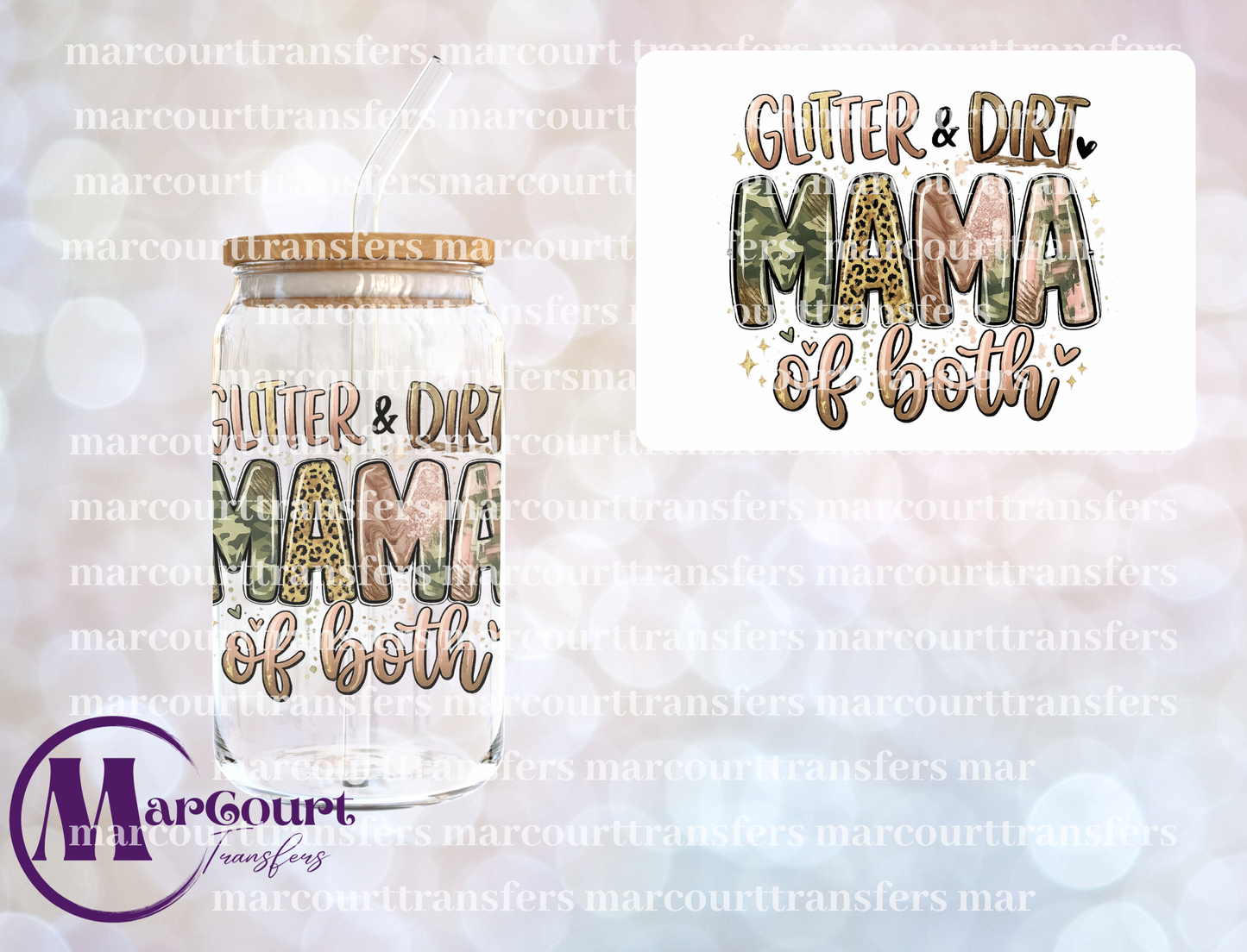 GLITTER AND DIRT MAMA-UV DTF CUP WRAP
