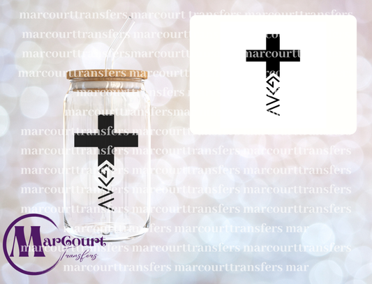 GOD IS GREATER CROSS-UV DTF CUP WRAP