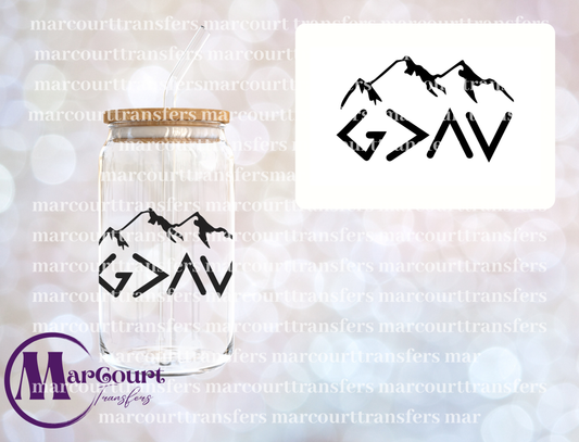 GOD IS GREATER MOUNTAINS-UV DTF CUP WRAP