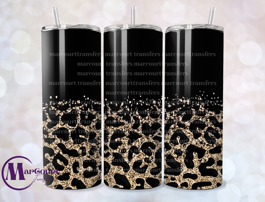 GOLD AND BLACK LEOPARD 2-SKINNY TUMBLER TRANSFER