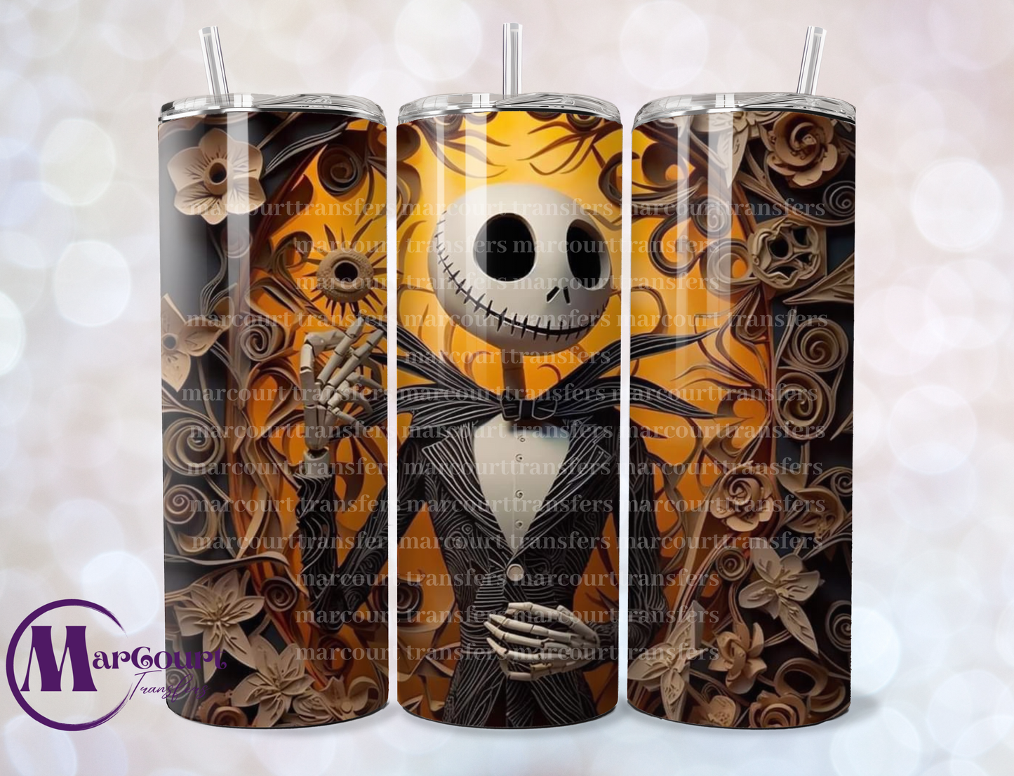 JACK SKELLINGTON GOLDEN 3 D-SKINNY TUMBLER TRANSFER