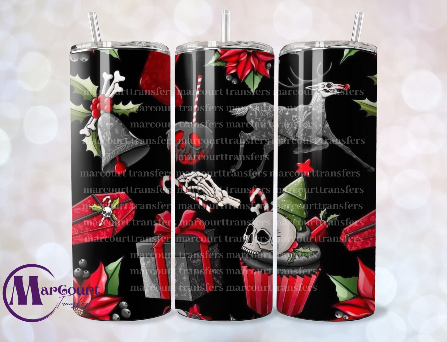 GOTHIC CHRISTMAS-SKINNY TUMBLER TRANSFER