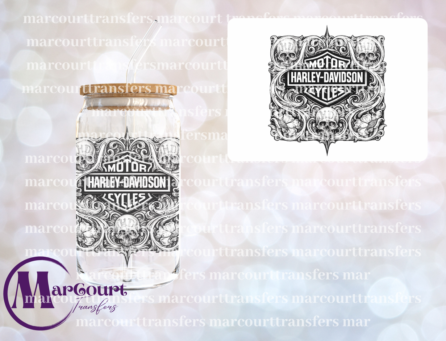 GOTHIC HARLEY DAVIDSON-UV DTF CUP WRAP