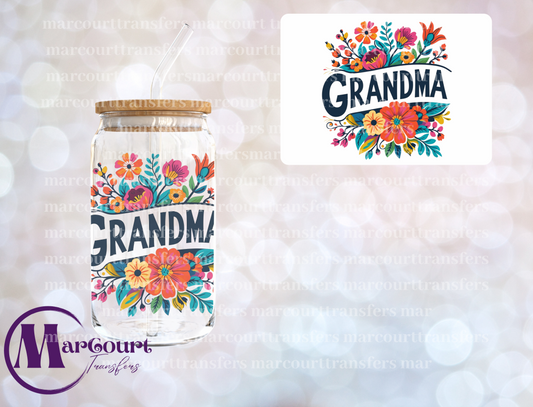 GRANDMA FLORAL 2-DECAL-UV DTF CUP WRAP