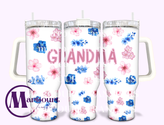 GRANDMA FLORAL-40 0Z-SUBLIMATION TUMBLER TRANSFER