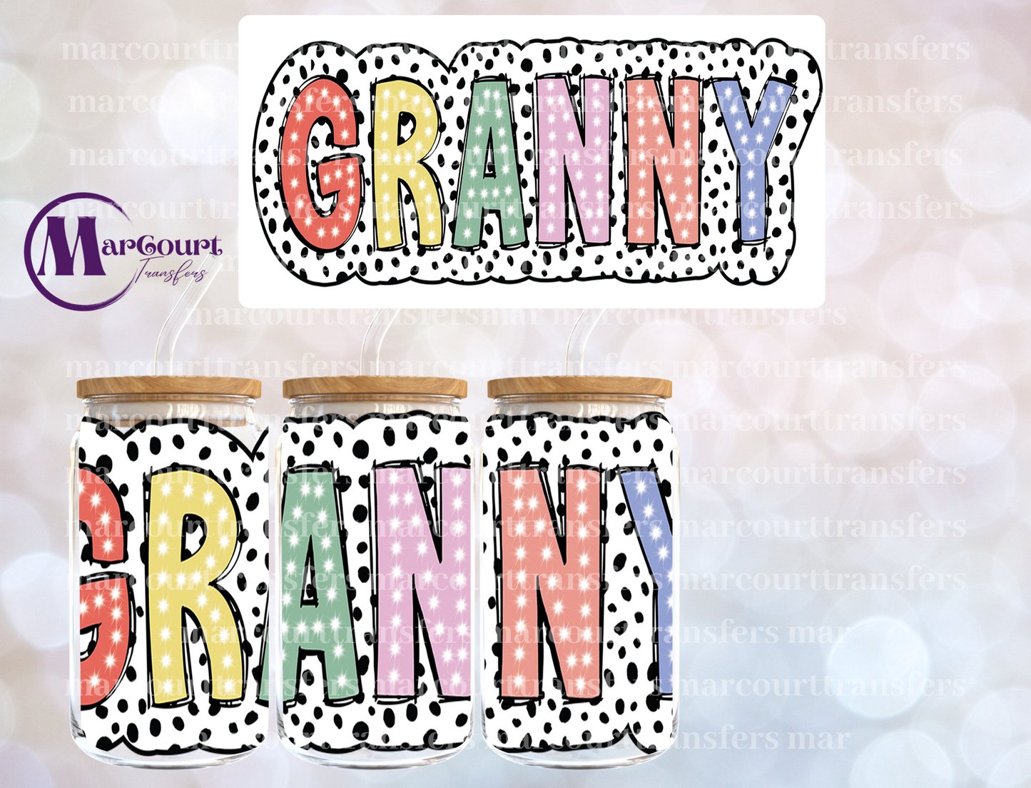 GRANNY DOODLE-16 0Z-UV DTF CUP WRAP