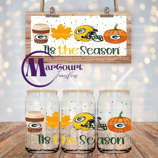 GREENBAY PACKERS TIS THE SEASON-16 0Z-UV DTF CUP WRAP