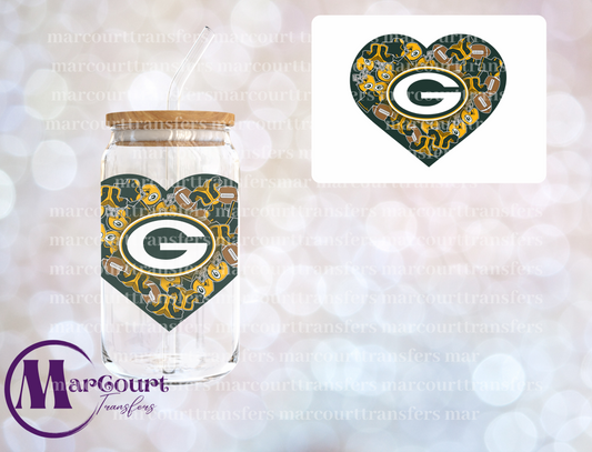 GREENBAY PACKERS HEART DECAL-UV DTF CUP WRAP