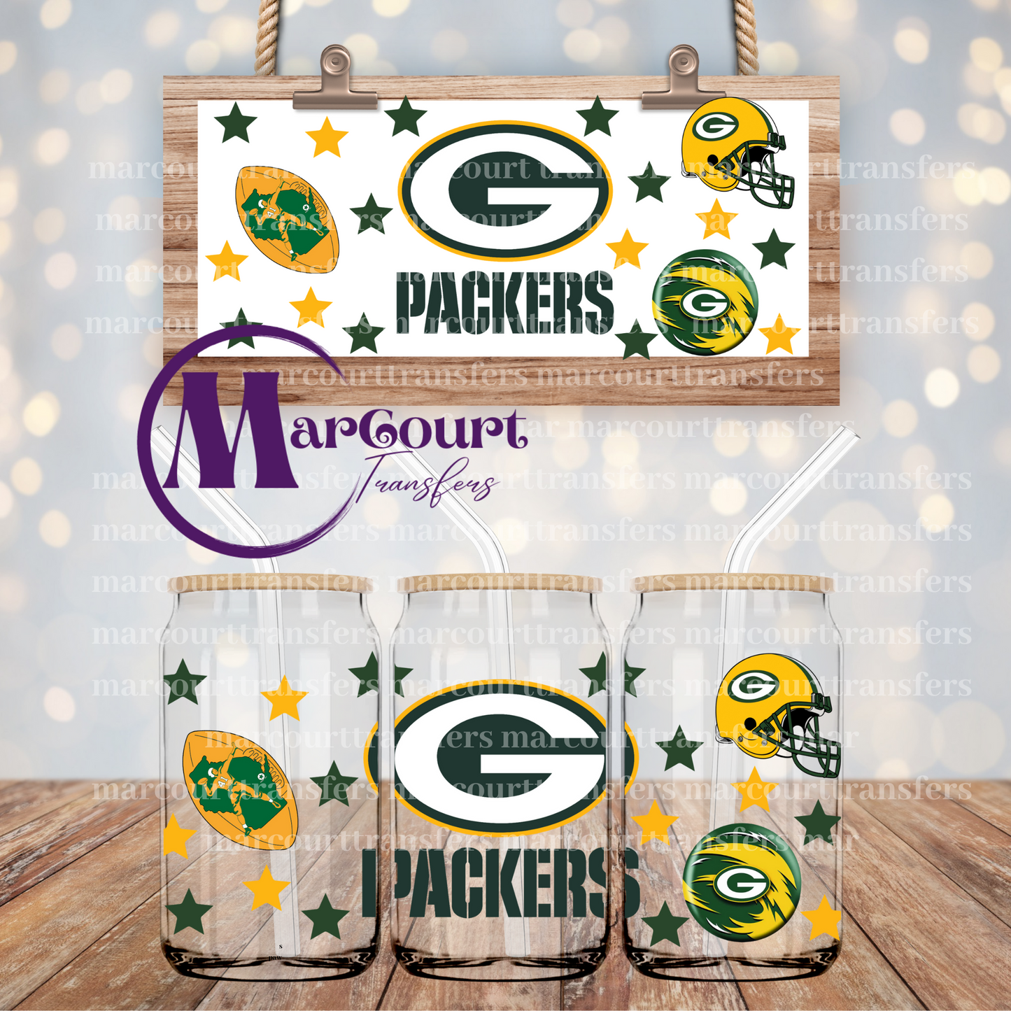 GREENBAY PACKERS-16 0Z-UV DTF CUP WRAP