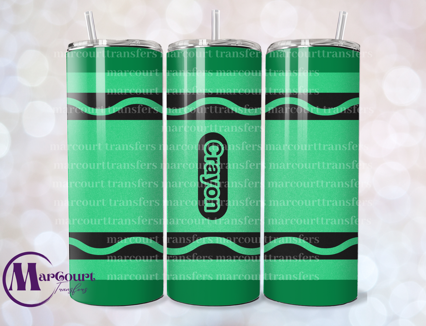 GREEN CRAYON-SKINNY TUMBLER TRANSFER