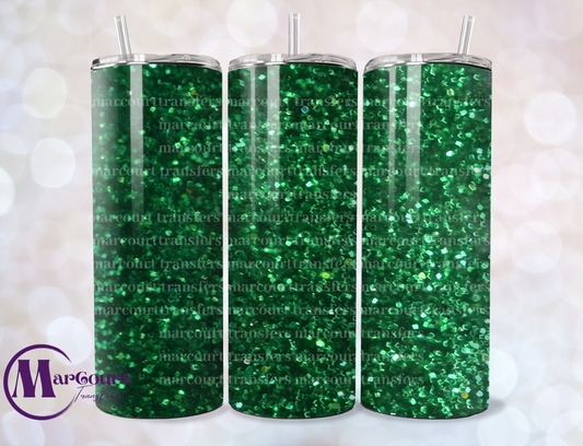 GREEN GLITTER-SKINNY TUMBLER TRANSFER