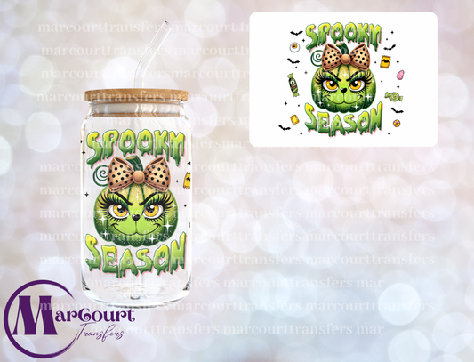 GREEN GRINCHY PUMPKIN-DECAL-UV DTF CUP WRAP