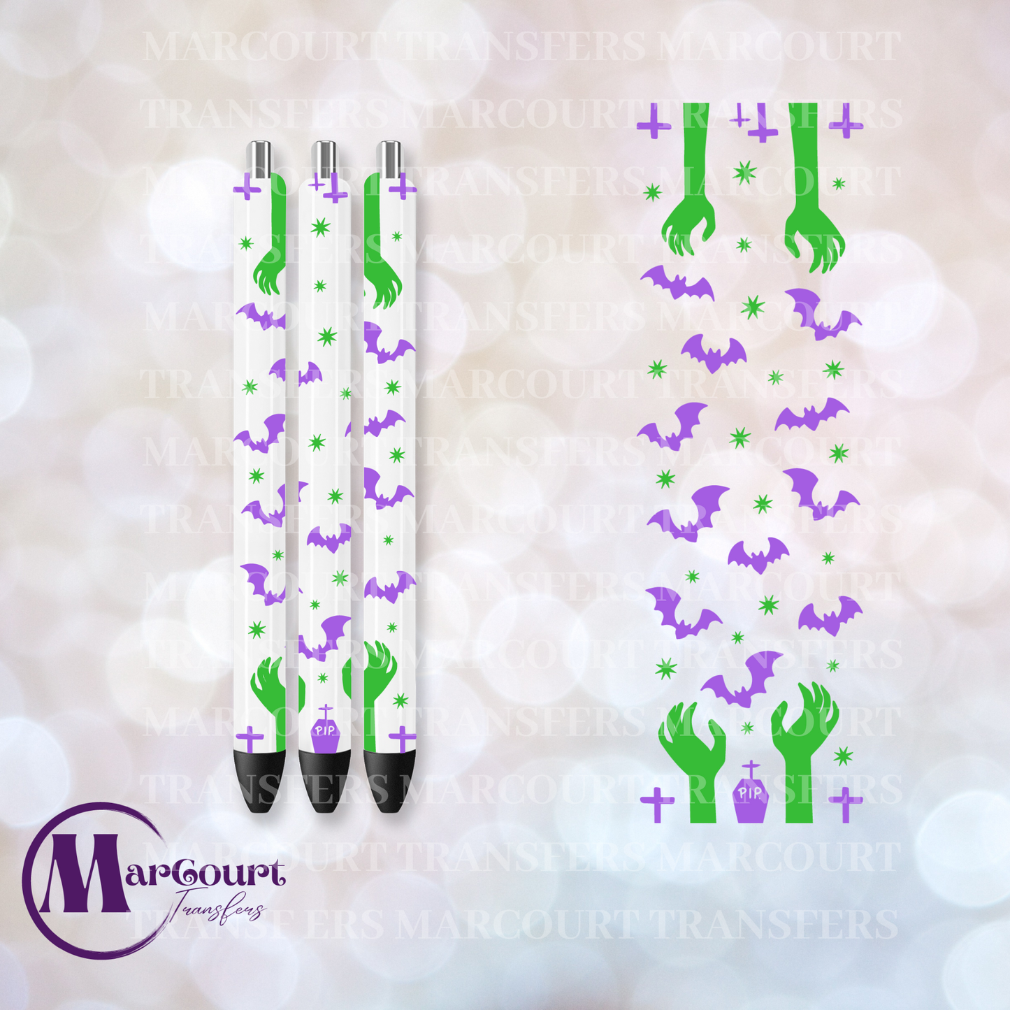 GREEN HANDS PUPLE BATS-UV PEN WRAP