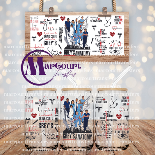 GREYS ANATOMY-16 0Z-UV DTF CUP WRAP