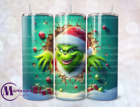 GRINCH BUSTING OUT-SKINNY TUMBLER TRANSFER