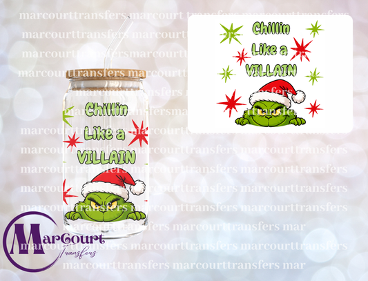 GRINCH CHILLIN LIKE A VILLAIN-UV DTF CUP WRAP