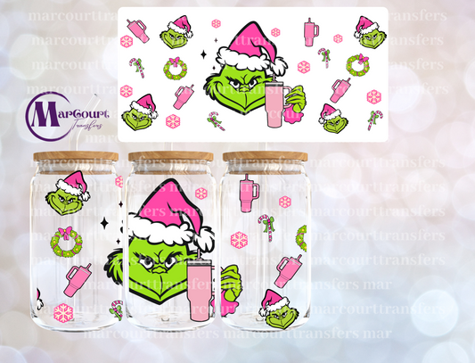 GRINCH CHRISTMAS TUMBLER-16 0Z-UV DTF CUP WRAP