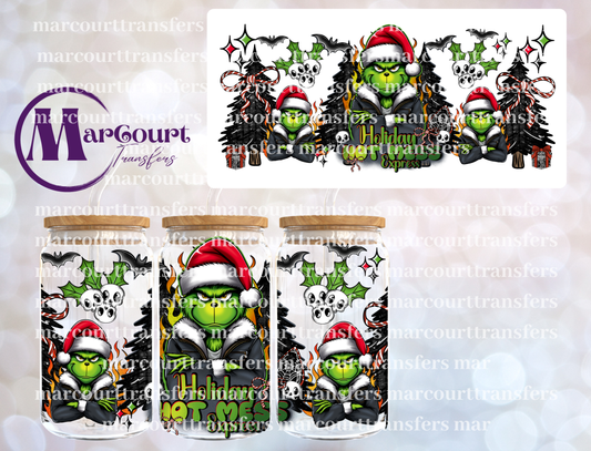 GRINCH HOLIDAY HOT MESS-16 0Z-UV DTF CUP WRAP