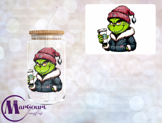 GRINCH HOUSTON TEXANS-DECAL-UV DTF CUP WRAP