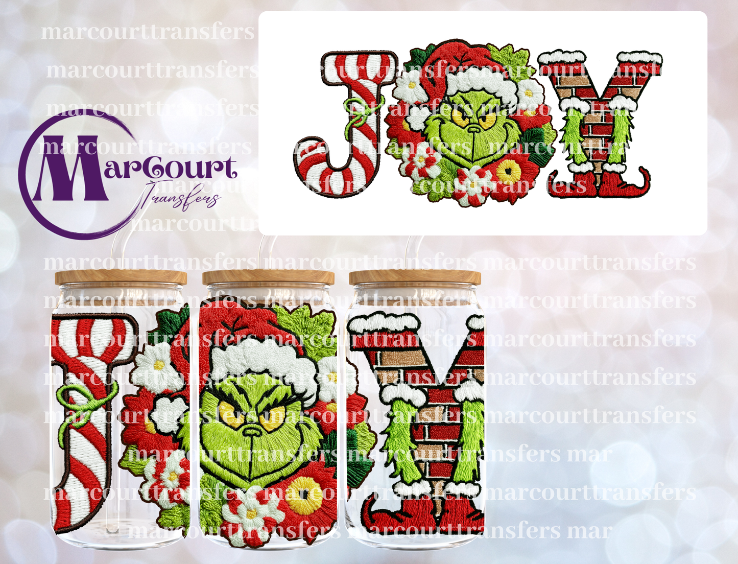 GRINCH JOY FAUX YARN-16 0Z-UV DTF CUP WRAP