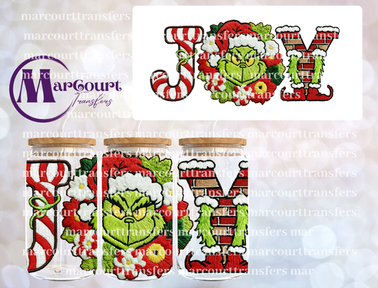 GRINCH JOY FAUX YARN-16 0Z-UV DTF CUP WRAP