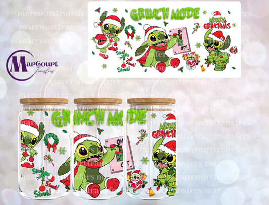 GRINCH MODE ON STITCH SWITCH-16 0Z-UV DTF CUP WRAP