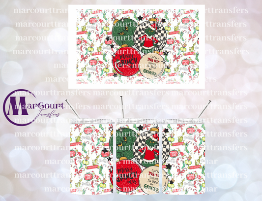 GRINCH ORNAMENTS #2-12 OZ TUMBLER SUBLIMATION