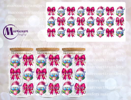 GRINCH PINK BOW BUBBLEGUM-16 0Z-UV DTF CUP WRAP