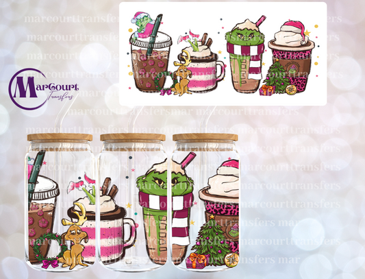 GRINCH PINK DRINKS 2-16 0Z-UV DTF CUP WRAP