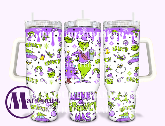 GRINCH PURPLE-40 0Z-UV DTF CUP WRAP