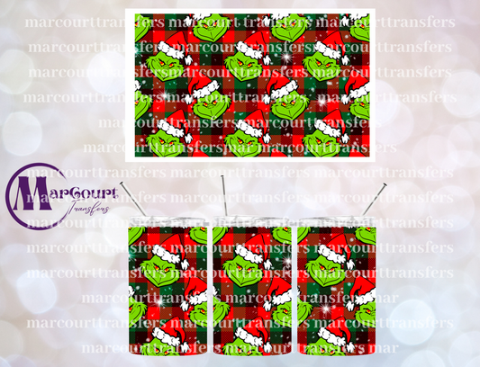 GRINCHHEAD PLAID-12 OZ TUMBLER SUBLIMATION
