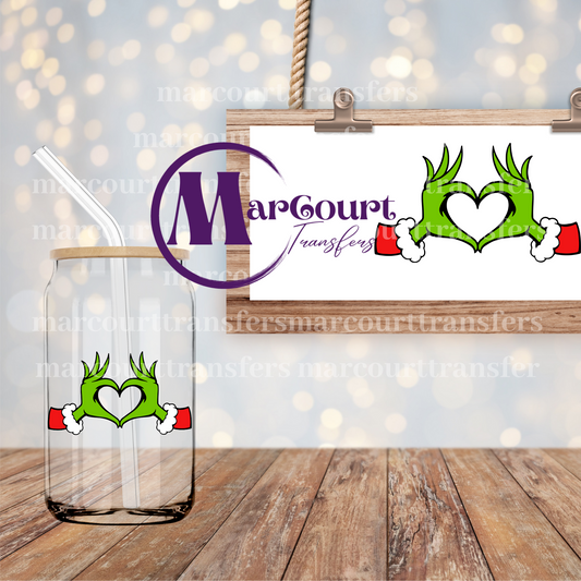 GRINCH HEART HANDS-UV DTF CUP WRAP