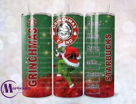 GRINCHMAS BLEND STARBUCKS-SKINNY TUMBLER TRANSFER