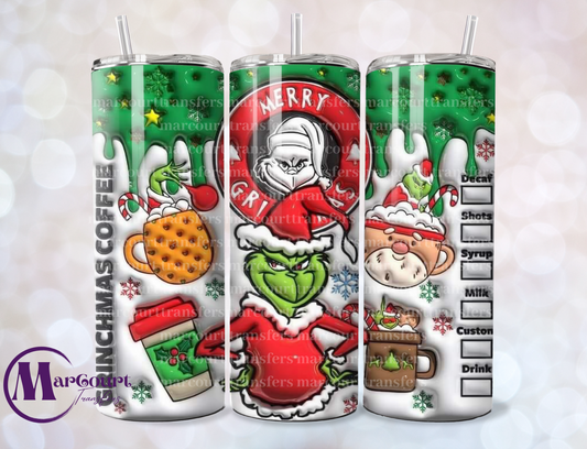 GRINCHMAS COFFEE-SKINNY TUMBLER TRANSFER