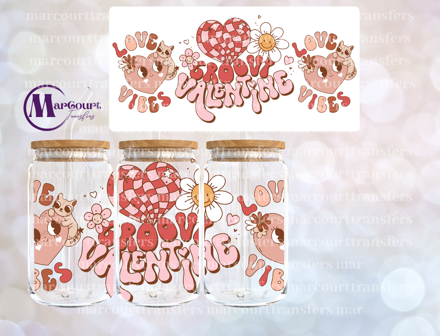 GROOVY VALENTINE-16 0Z-UV DTF CUP WRAP