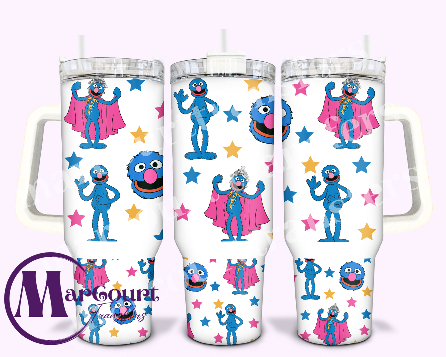 GROVER SESAME STREET-40 0Z-UV DTF CUP WRAP