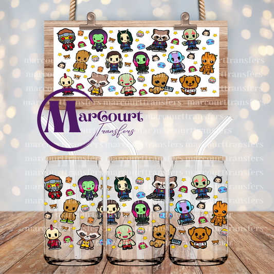 KAWAII GUARDIANS OF THE GALAXY-16 0Z-UV DTF CUP WRAP