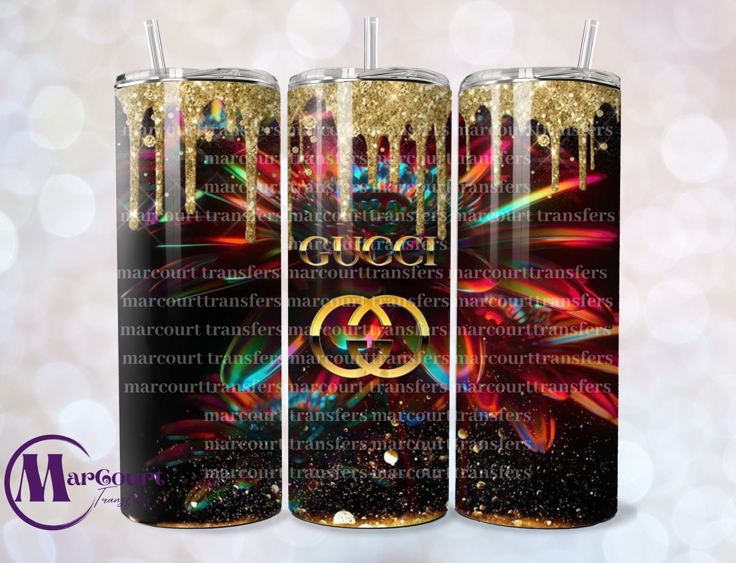 GUCCI GOLD GLITTER-SKINNY TUMBLER TRANSFER