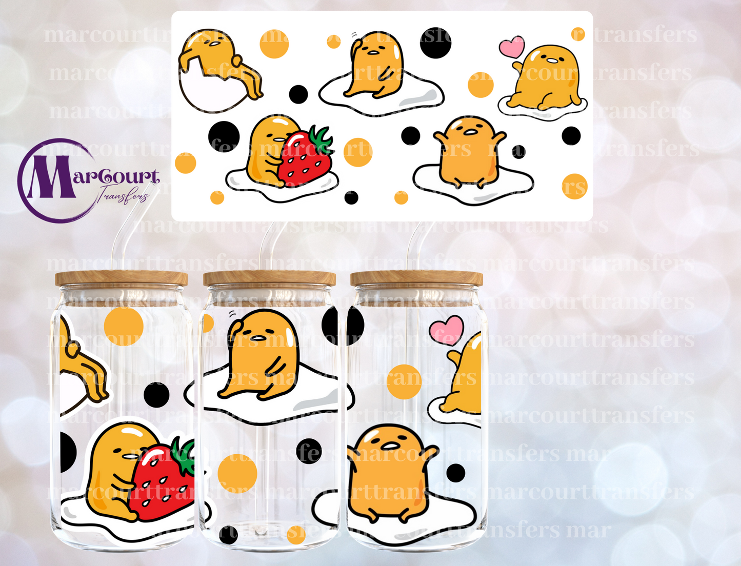 GUDETAMA-16 0Z-UV DTF CUP WRAP