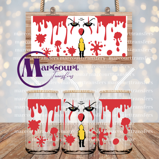 HALLOWEEN CLOWN-16 0Z-UV DTF CUP WRAP