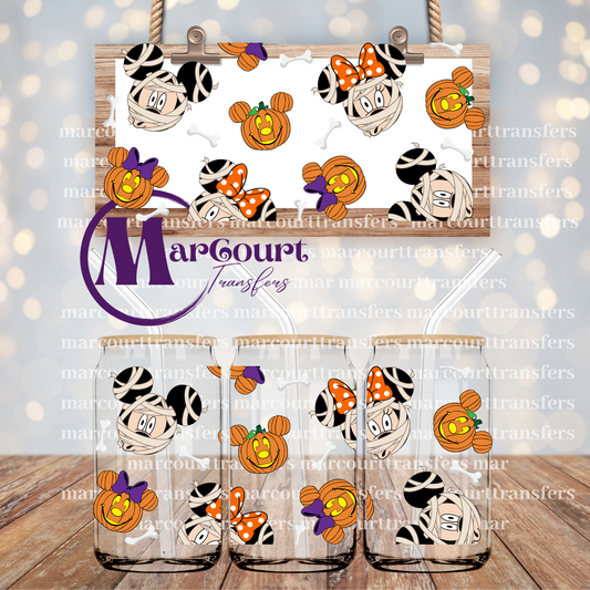 HALLOWEEN PUMPKIN MOUSE-16 0Z-UV DTF CUP WRAP