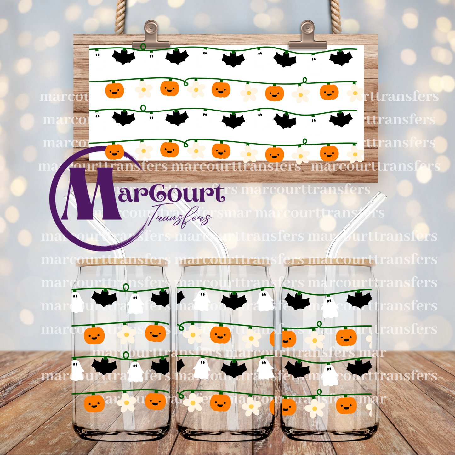 HALLOWEEN LIGHTS-16 0Z-UV DTF CUP WRAP