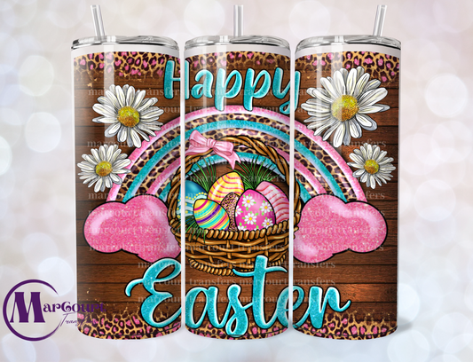 HAPPY EASTER BASKET AND RAINBOW-SKINNY TUMBLER TRANSFER