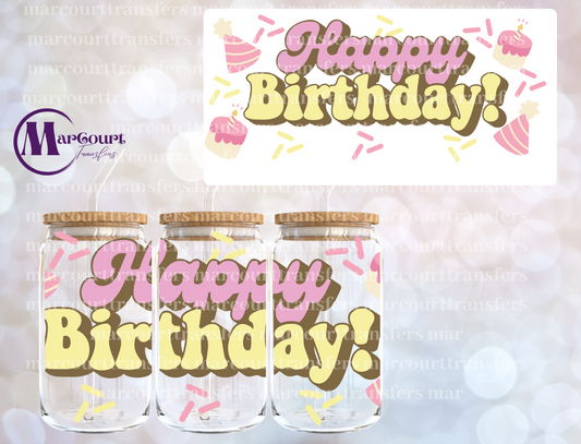 HAPPY BIRTHDAY-16 0Z-UV DTF CUP WRAP