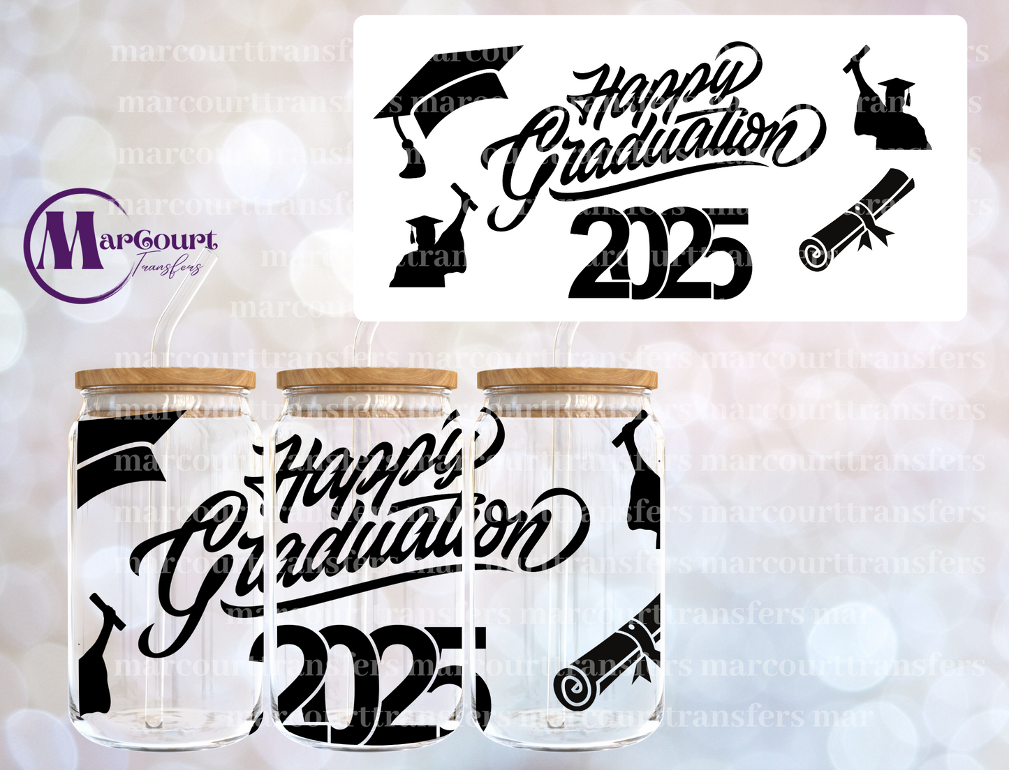 HAPPY GRADUATION 2025-16 0Z-UV DTF CUP WRAP