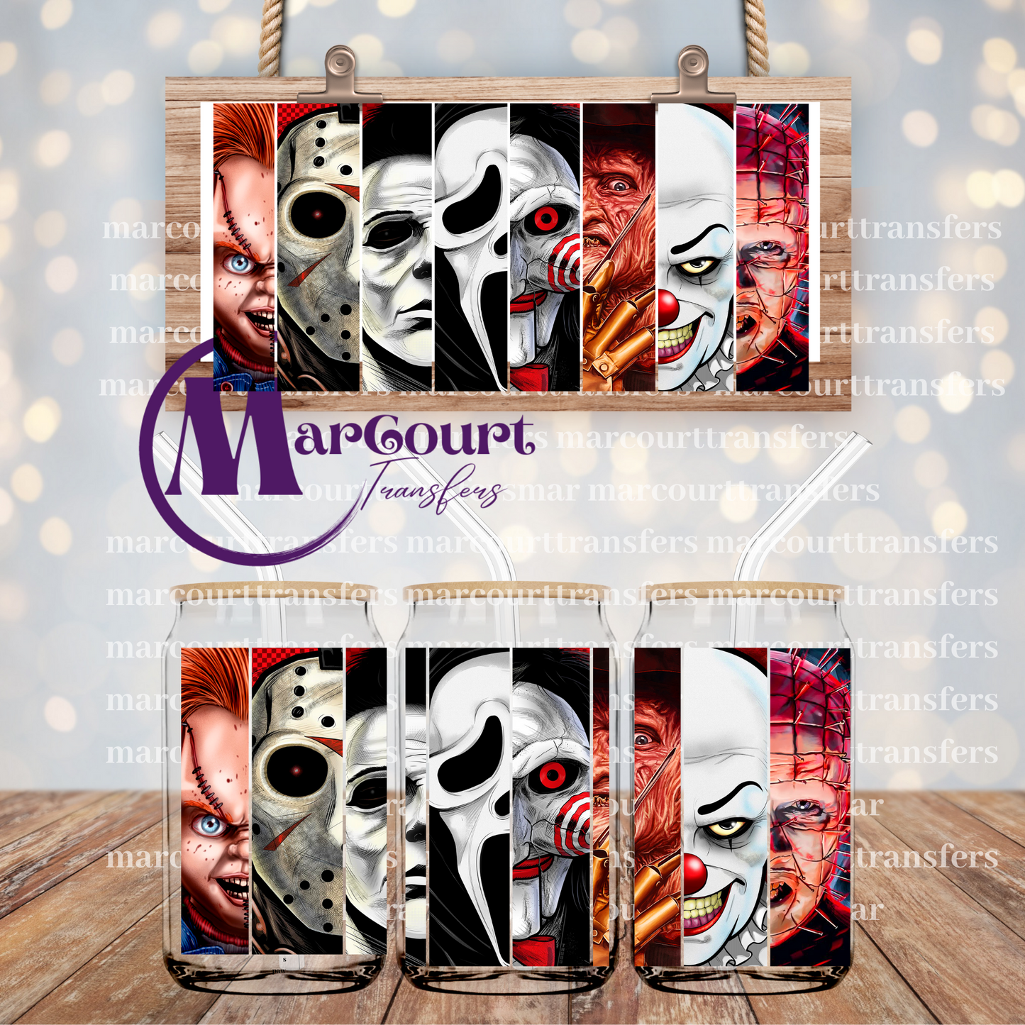 HORROR MOVIE CHARACTERS-16 0Z-UV DTF CUP WRAP